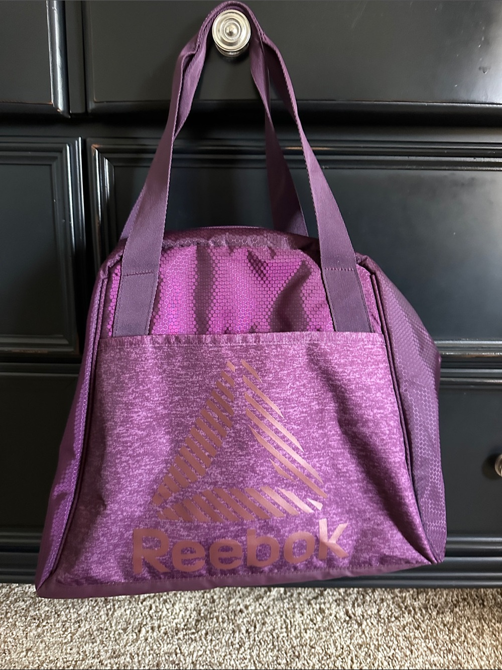 Reebok Purple Logo Tote Bag with Dual Straps